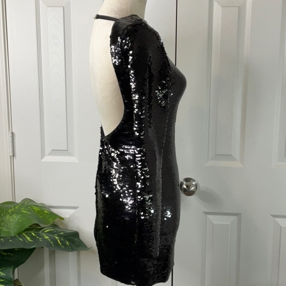 Frame Women’s Open-back Sequin Knit Mini Dress Size XS - Picture 9 of 15